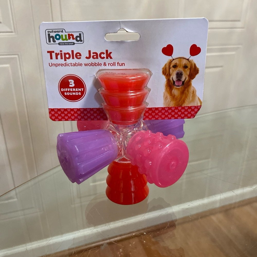 Outward Hound TRIPLE JACK Unpredictable Bounce Wobble Dog Toy NIP